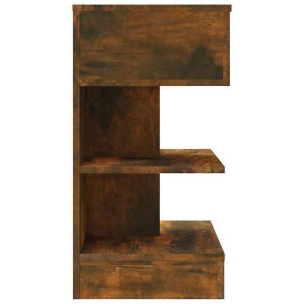 vidaXL Table de chevet Ch&ecirc;ne fum&eacute; 40x35x65 cm Bois d'ing&eacute;nierie