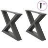 vidaXL Pieds de table basse 2 pi&egrave;ces Anthracite 60 x (30-31,3) cm Acier
