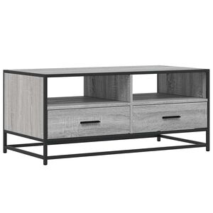 vidaXL Table basse sonoma gris 100x50x45 cm bois d'ing&eacute;nierie et m&eacute;tal