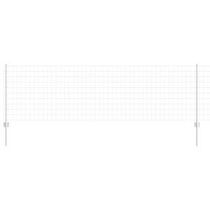 vidaXL Cl&ocirc;ture Euro avec poteau 10 x 0,8 m Acier galvanis&eacute; Argent&eacute;