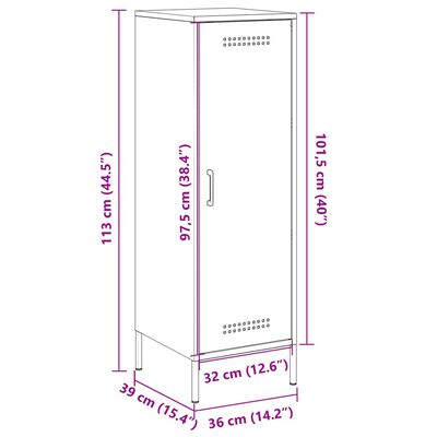 vidaXL Buffet haut blanc 36x39x113 cm acier