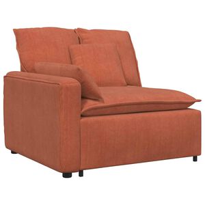 vidaXL Module d'extr&eacute;mit&eacute; d'accoudoir de canap&eacute; modulaire avec coussins rouge orang&eacute; 100 cm