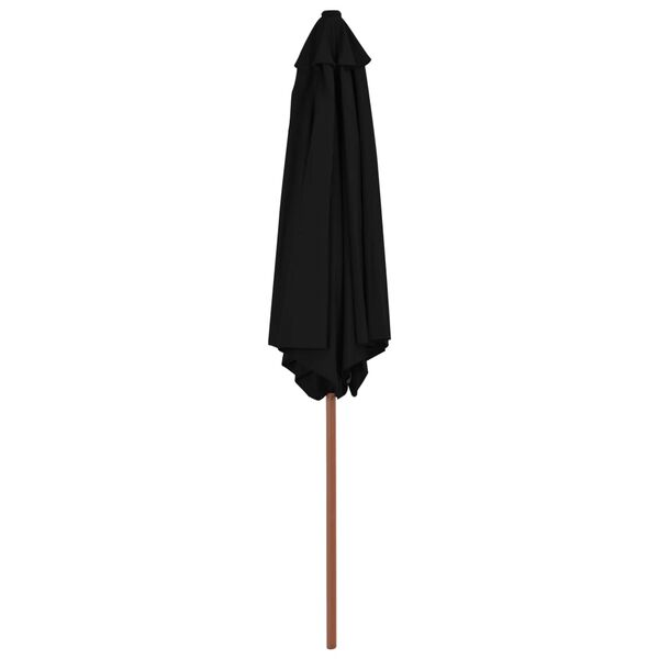 vidaXL Parasol de jardin avec m&acirc;t en bois noir 270 cm