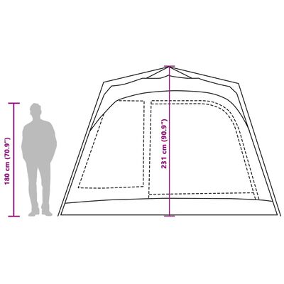 vidaXL Tente familiale cabine 7 personnes vert dégagement rapide