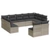 vidaXL Salon de jardin 11 pcs avec coussins gris clair r&eacute;sine tress&eacute;e