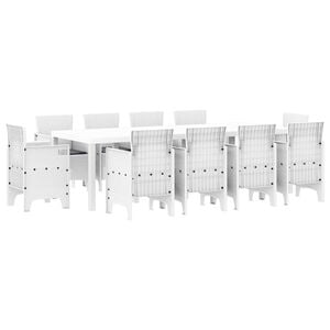 vidaXL Ensemble de salle &agrave; manger pour jardin 11 pc Blanc