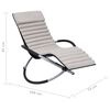 vidaXL Chaise longue d'ext&eacute;rieur avec coussin Acier Cr&egrave;me