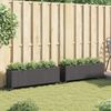 vidaXL Jardini&egrave;res et roulettes 2 pcs noir 107x32x38 cm r&eacute;sine tress&eacute;e