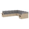 vidaXL Salon de jardin avec coussins 10 pcs beige r&eacute;sine tress&eacute;e