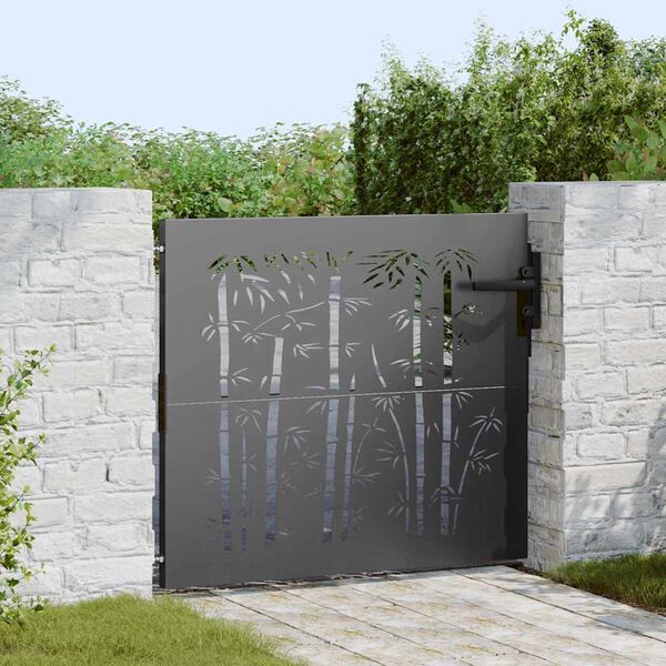 vidaXL Porte de Jardin Noir 85 x 100 cm Acier peint par poudre