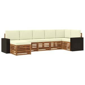 vidaXL Ensemble de canap&eacute;s d'ext&eacute;rieur 7 pc Naturel et Cr&egrave;me