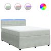 vidaXL Sommier &agrave; lattes de lit et matelas Gris clair 160x200cm Velours