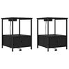 vidaXL Cabinet de chevet 2 pc Ch&ecirc;ne noir 42 x 41 x 56 cm