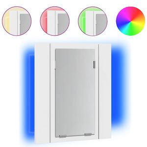 vidaXL Armoire salle de bain &agrave; miroir LED Blanc 40x12x45 cm Acrylique