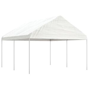 vidaXL Belv&eacute;d&egrave;re avec toit blanc 4,46x4,08x3,22 m poly&eacute;thyl&egrave;ne