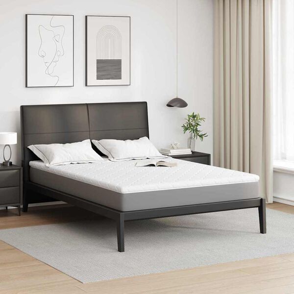vidaXL Surmatelas en Coco Blanc 160 x 200 cm Tissu jacquard