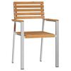 vidaXL Chaise de jardin 4 pc Bois Teck Massif et Acier Inoxydable