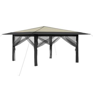 vidaXL Gazebo avec 4 Parois 4 x 4 m Cr&egrave;me et Anthracite