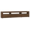 vidaXL Meuble TV avec lumières LED Chêne marron 195x35x40 cm