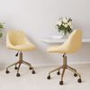 vidaXL Chaises pivotantes &agrave; manger lot de 2 cr&egrave;me velours