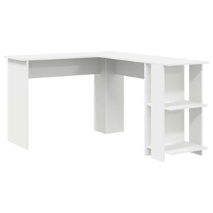 vidaXL Bureau d'angle Blanc Bois d'ing&eacute;nierie 140 x 113,5 x 75 cm