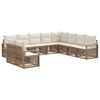 vidaXL Ensemble de canap&eacute; de jardin 10 pc Beige polyrotin