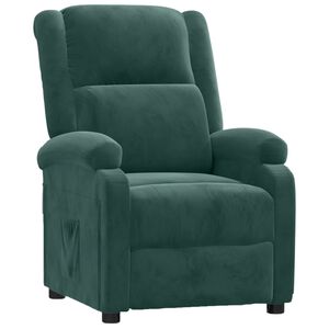 vidaXL Fauteuil inclinable vert fonc&eacute; velours