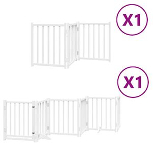 vidaXL Barrière pour chien porte pliable 9panneaux blanc bois peuplier