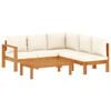 vidaXL Salon de jardin avec coussins 4 pcs bois d'acacia massif