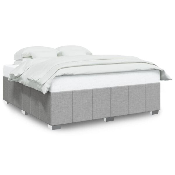 vidaXL Cadre de lit sans matelas gris clair 180x200 cm tissu