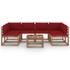 vidaXL Salon palette de jardin 7 pcs et coussins Bois de pin impr&eacute;gn&eacute;