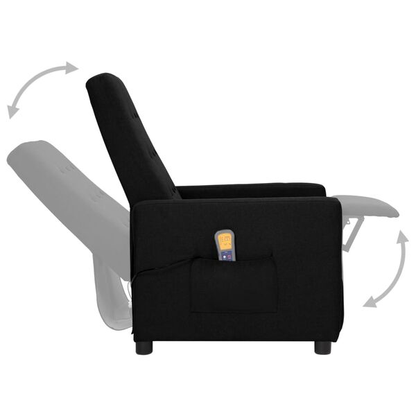vidaXL Fauteuil de massage Noir Tissu