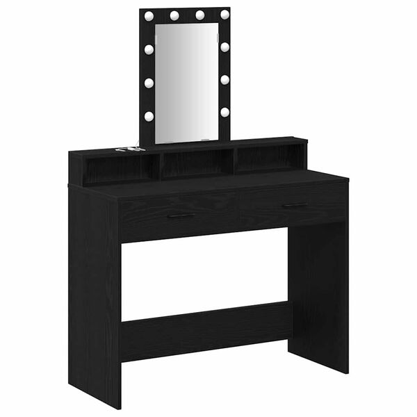 vidaXL Table de Toilette Noir 100 x 41 x 140 cm Bois d'ing&eacute;nierie