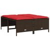 vidaXL Tabourets de jardin avec coussins lot de 4 marron r&eacute;sine tress&eacute;e