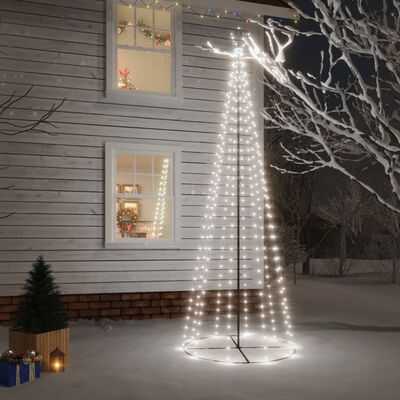 vidaXL Arbre de Noël cône 310 LED Blanc froid 100x300 cm