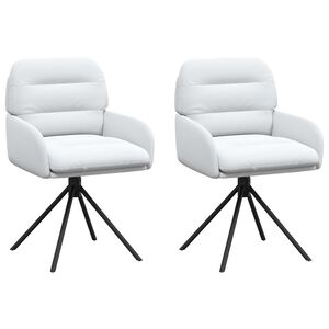 vidaXL Chaises de salle &agrave; manger pivotantes 2 pc Simili cuir Blanc