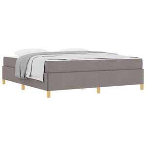 vidaXL Cadre de lit avec matelas Taupe 180 x 200 cm tissu