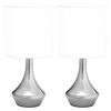vidaXL Lampes de table 2 pcs Bouton tactile Blanc E14