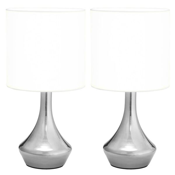 vidaXL Lampes de table 2 pcs Bouton tactile Blanc E14