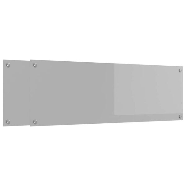 vidaXL Protection de cuisine 2 pcs Gris clair 120 x 40 cm verre tremp&eacute;