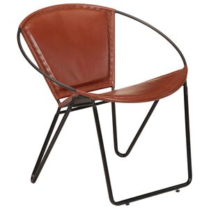 vidaXL Chaise marron cuir v&eacute;ritable