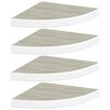 vidaXL &Eacute;tag&egrave;res d'angle murales 4 pcs Ch&ecirc;ne et blanc 35x35x3,8 cm MDF