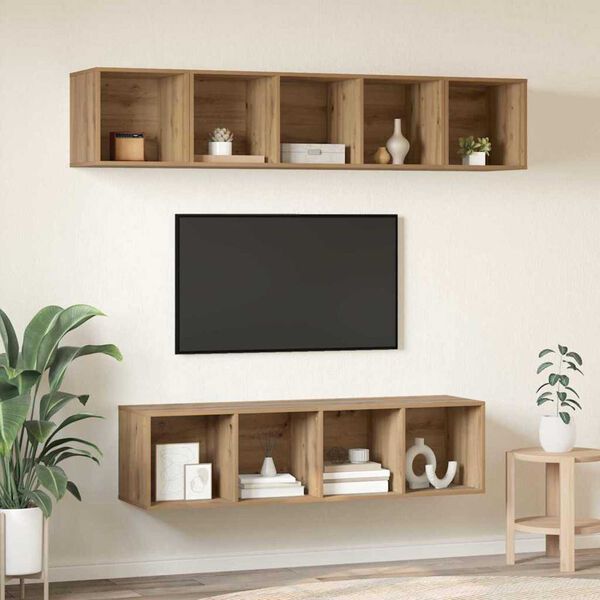 vidaXL Ensemble meuble TV 4 pcs Ch&ecirc;ne artisanal Bois d'ing&eacute;nierie