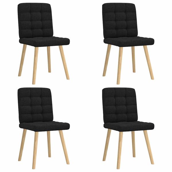 vidaXL Chaises à manger lot de 4 noir tissu
