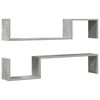 vidaXL &Eacute;tag&egrave;res murales 2 pcs gris b&eacute;ton 100x15x20cm bois d'ing&eacute;nierie