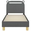 vidaXL Cadre de lit pour tout-petit avec tête de lit Gris foncé