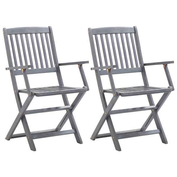 vidaXL Chaises pliables d'extérieur lot de 2 Bois d'acacia solide