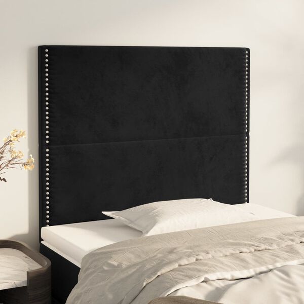 vidaXL T&ecirc;te de lit Noir 100x5x118/128 cm Velours