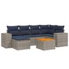 vidaXL Ensemble de canap&eacute; de jardin 7 pcs avec coussins gris r&eacute;sine tress&eacute;e