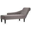 vidaXL Fauteuil long avec coussin et accoudoir droit taupe tissu